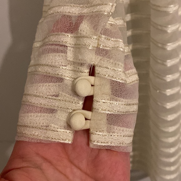 Vintage Sheer White Dress and Gold Detail - Picture 3 of 5